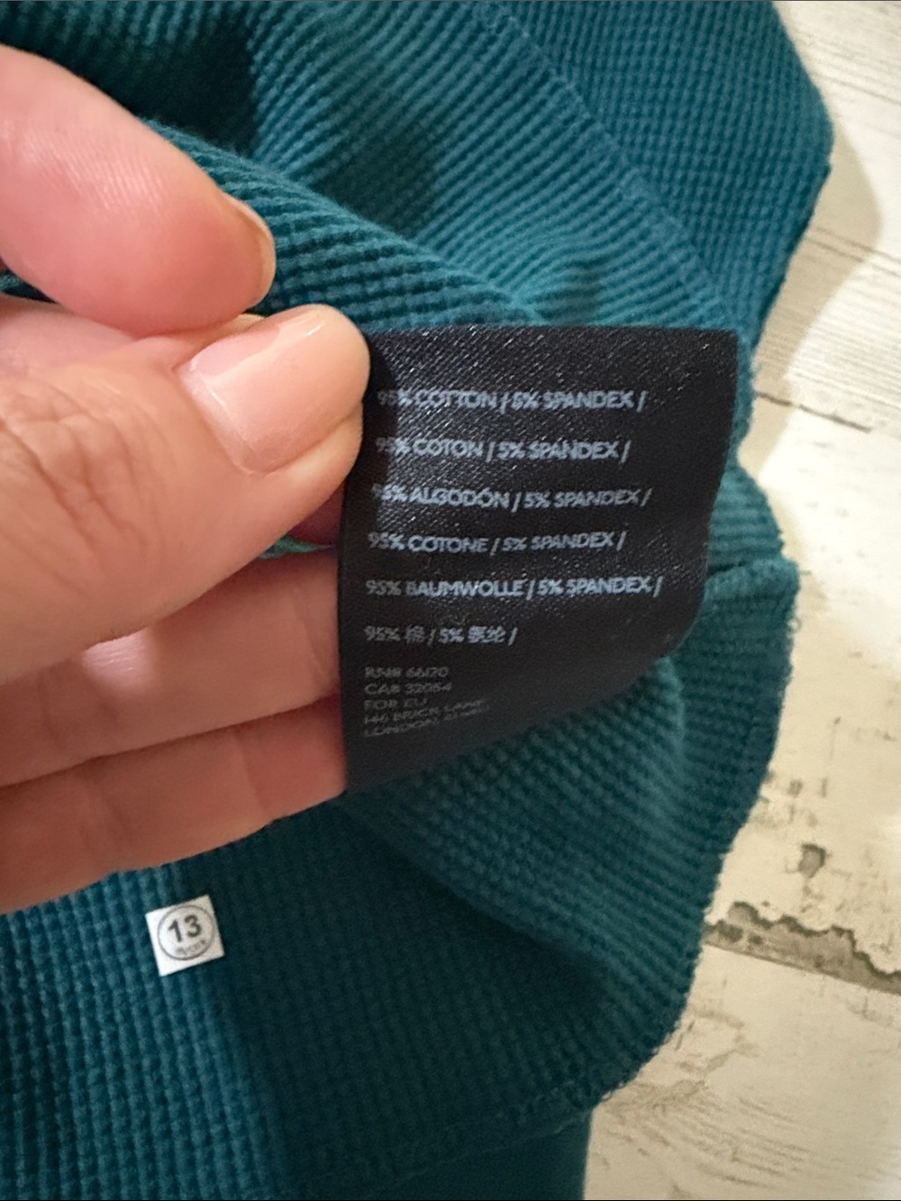 Anthropologie Teal Long-Sleeve 'je ne sais quoi' Thermal Top Size Medium NWT - Picture 7 of 9